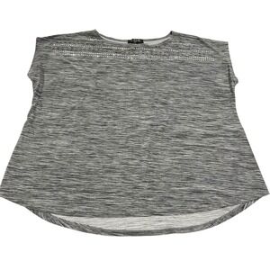 Elie McCarthy Space Dyed Grey‎ Blouse Top Women's Size 1X